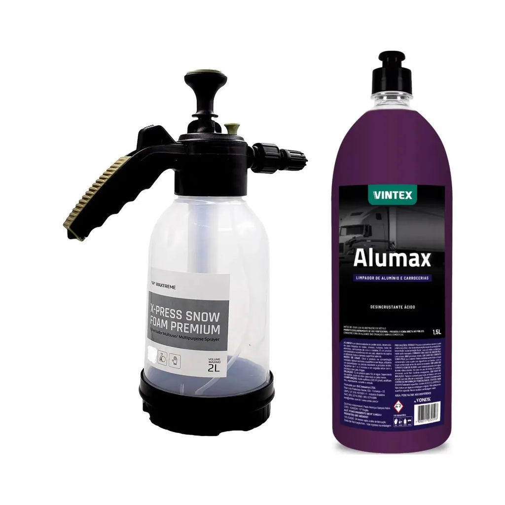Vintex Alumax 1.5L and Waxtreme X-Press 2L snow foam sprayer professional detailing bundle