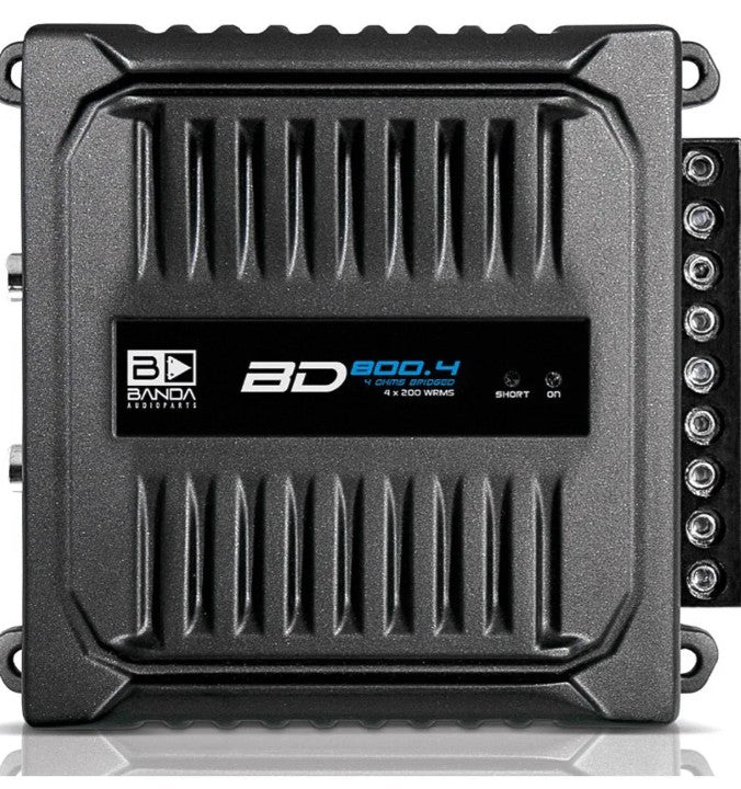 Banda BD800.4 800W RMS 4-Channel Amplifier – 2 Ohms – Black
