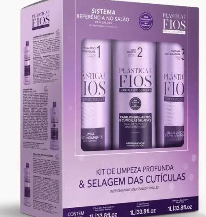 Cadiveu Plastica dos Fios Hair Treatment Kit 3x1L – Smoothing & Repair System