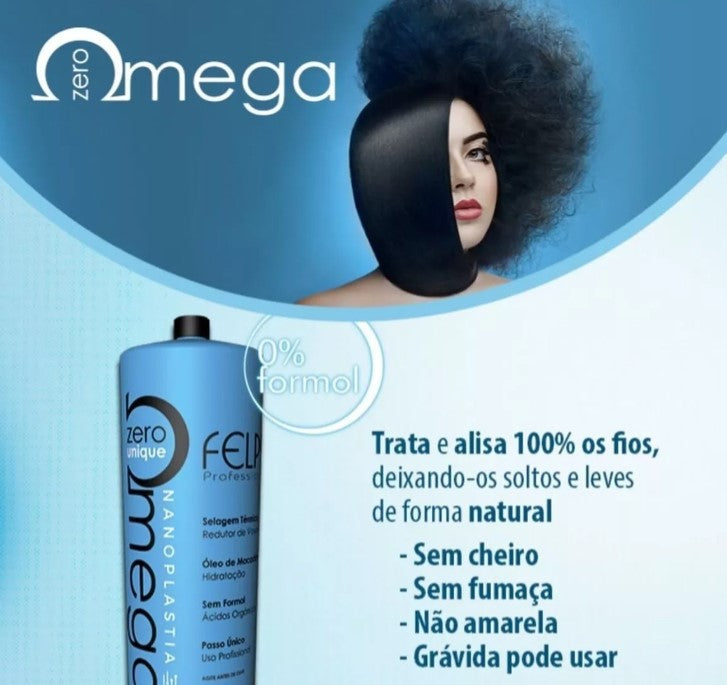 Felps Brazilian Progressive Brush Omega Zero Sensitive Hair Nanoplasty 500ml/16.9fl.oz