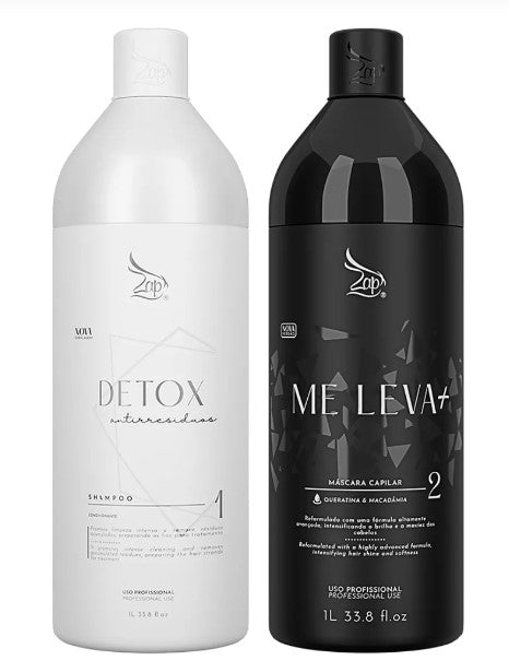 Zap Hair Treatment Kit – “Me Leva” Hydration Mask + Detox Clarifying Shampoo (1L Each)
