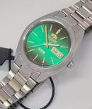 ORIENT 469WA3F SILVER STAINLESS STEEL WRISTWATCH WITH GREEN DIAL