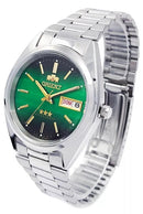 ORIENT 469WA3F SILVER STAINLESS STEEL WRISTWATCH WITH GREEN DIAL