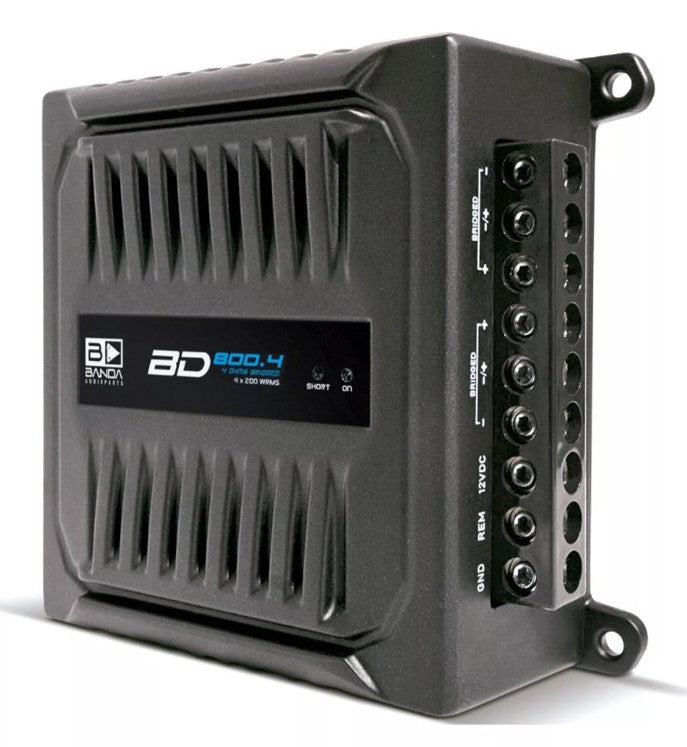 Banda BD800.4 800W RMS 4-Channel Amplifier – 2 Ohms – Black