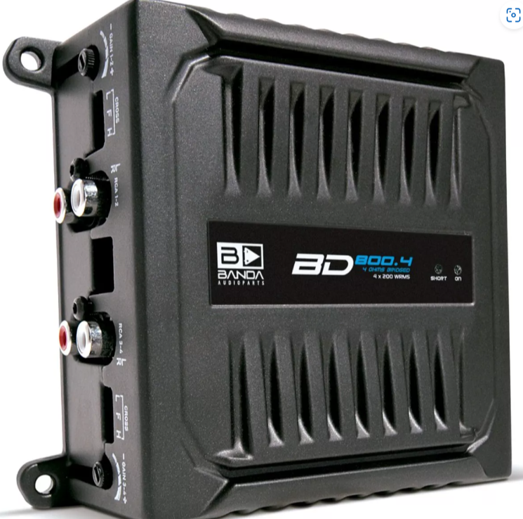 Banda BD800.4 800W RMS 4-Channel Amplifier – 2 Ohms – Black