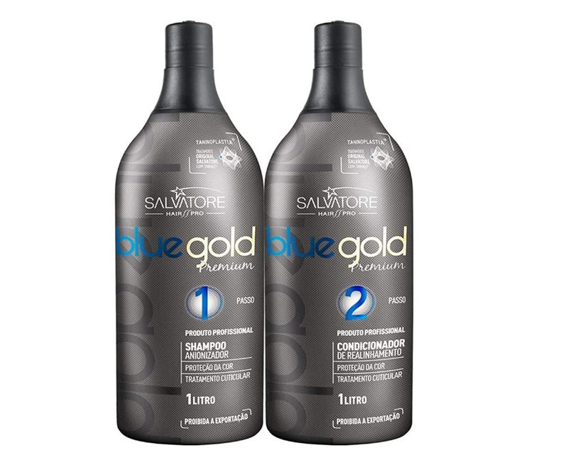 Salvatore Blue Gold Premium Progressive Brush 2x1L – Professional Hair Smoothing Treatment