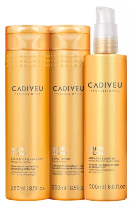 CADIVEU KIT NUTRI GLOW SHAMPOO 250ML + CONDITIONER 250ML + BOOSTER 200ML
