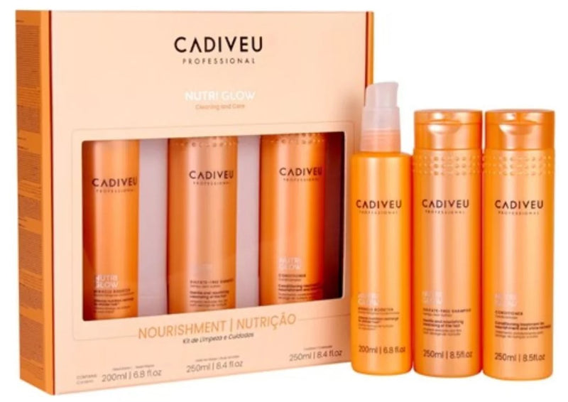 CADIVEU KIT NUTRI GLOW SHAMPOO 250ML + CONDITIONER 250ML + BOOSTER 200ML