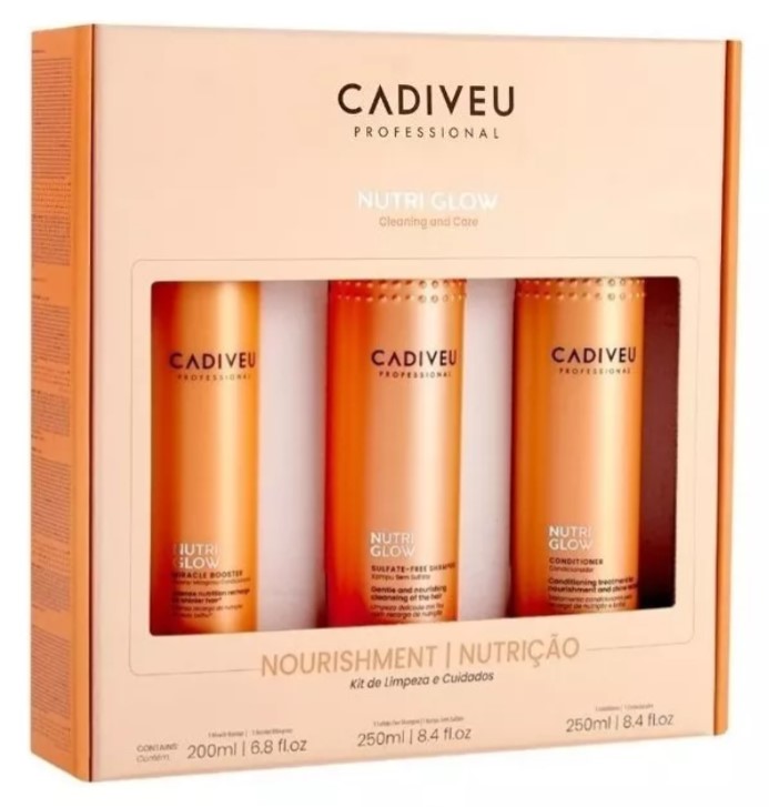 CADIVEU KIT NUTRI GLOW SHAMPOO 250ML + CONDITIONER 250ML + BOOSTER 200ML