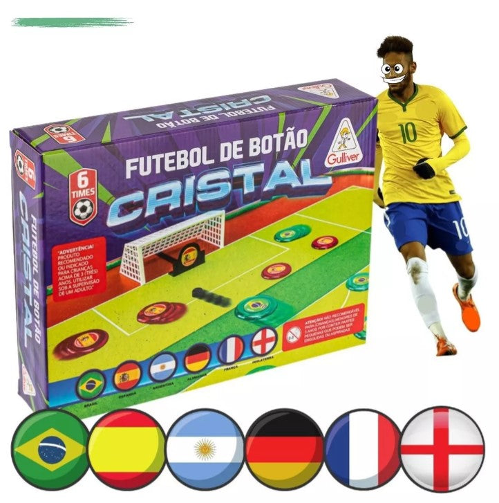 CRYSTAL BUTTON SOCCER GAME GULLIVER 6 TEAMS