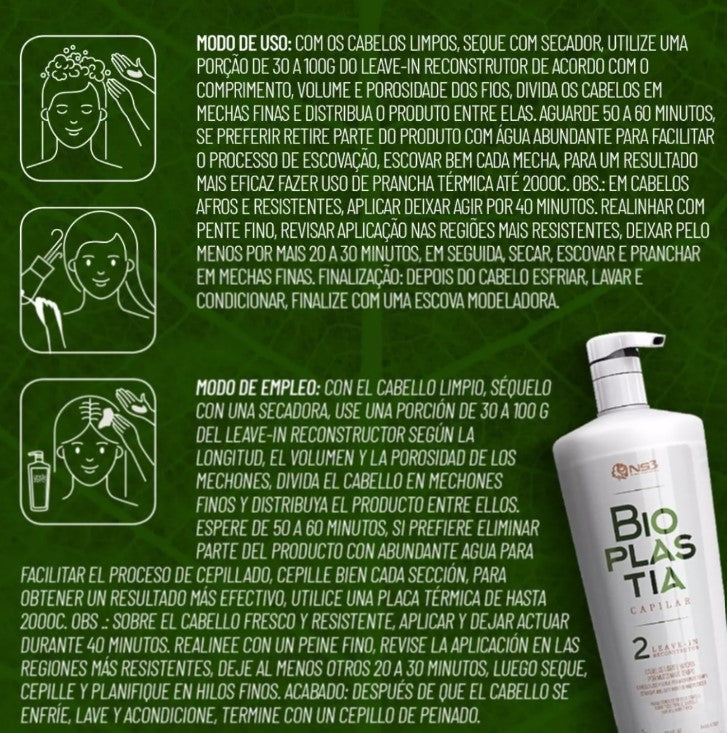 NS3 RECONSTRUCTIVE LEAVE-IN 1L + BIOPLASTY PREPARATORY SHAMPOO 1L