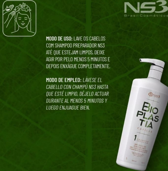 NS3 RECONSTRUCTIVE LEAVE-IN 1L + BIOPLASTY PREPARATORY SHAMPOO 1L