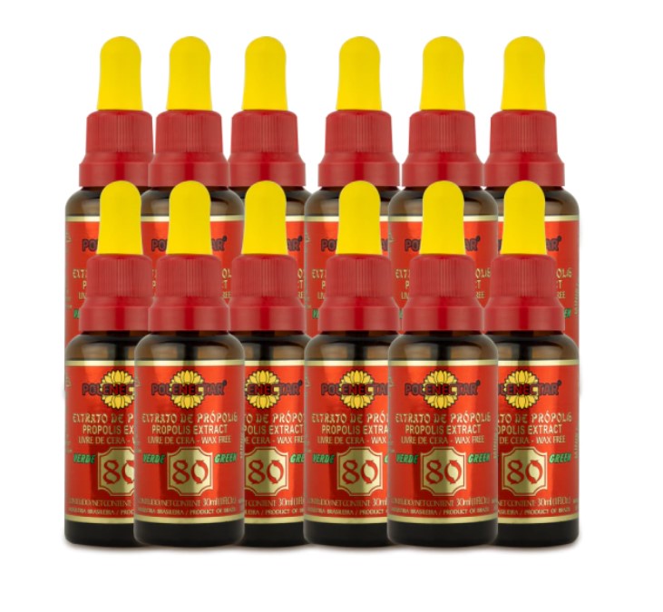 KIT 24 UNITS POLENECTAR PREMIUM PROPOLIS EXTRACT WAX FREE 80 o 30ML