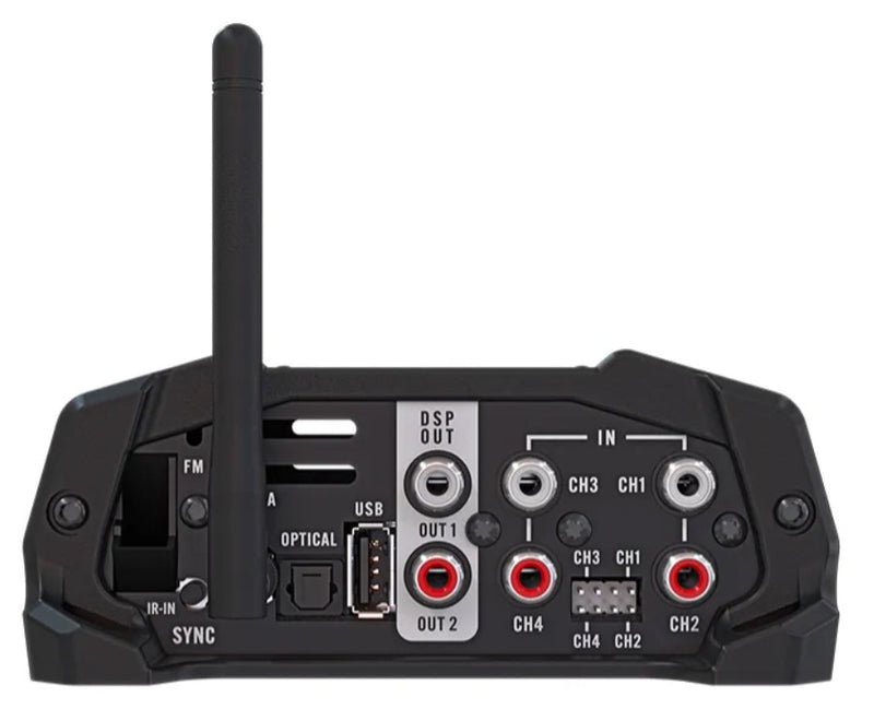 Stetsom HL400.4 Module – 4-Channel Amplifier with DSP, Bluetooth, USB, FM & Multiple Inputs (Black)