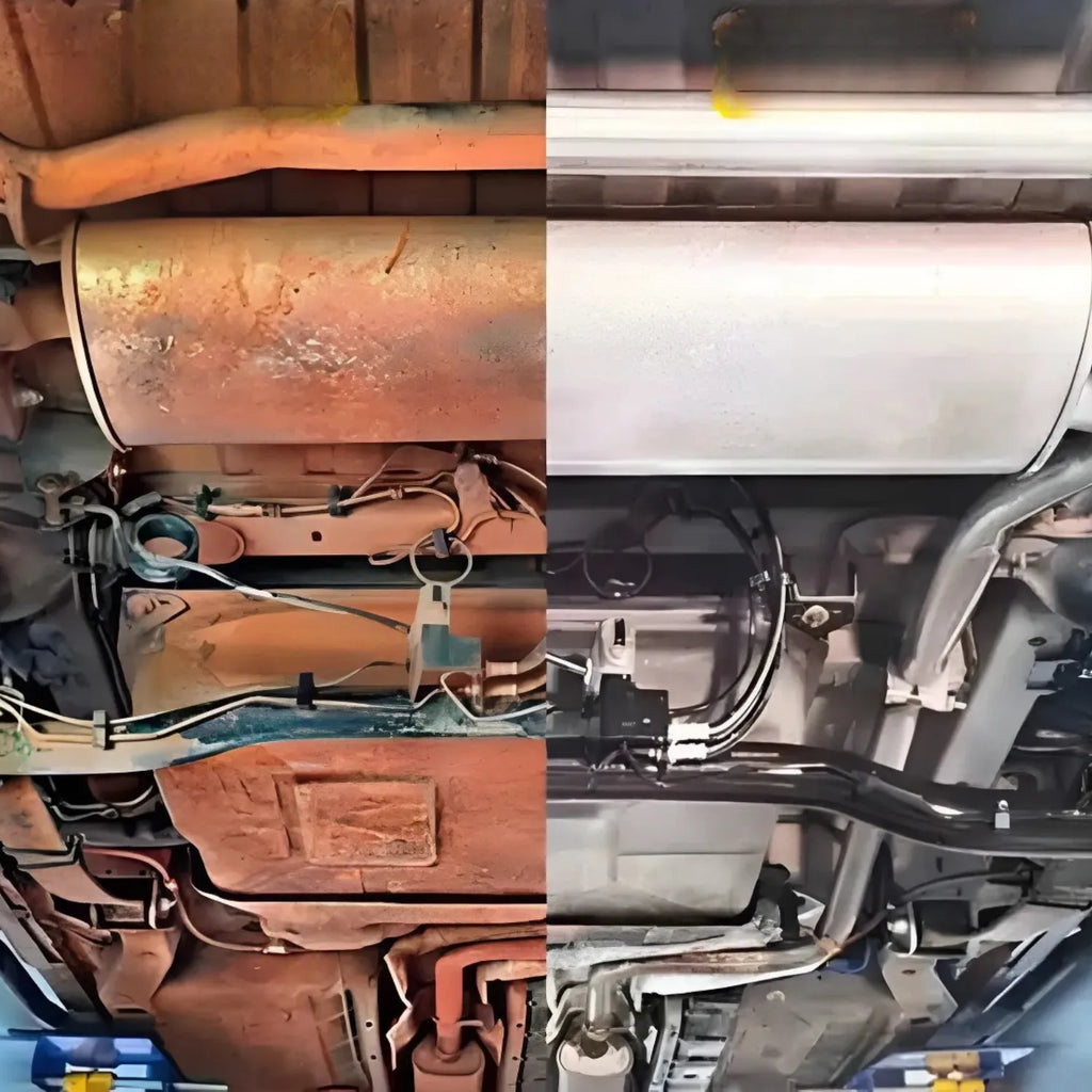 Vintex Removex concentrated degreaser dissolving baked-on engine oil and grease in engine bay