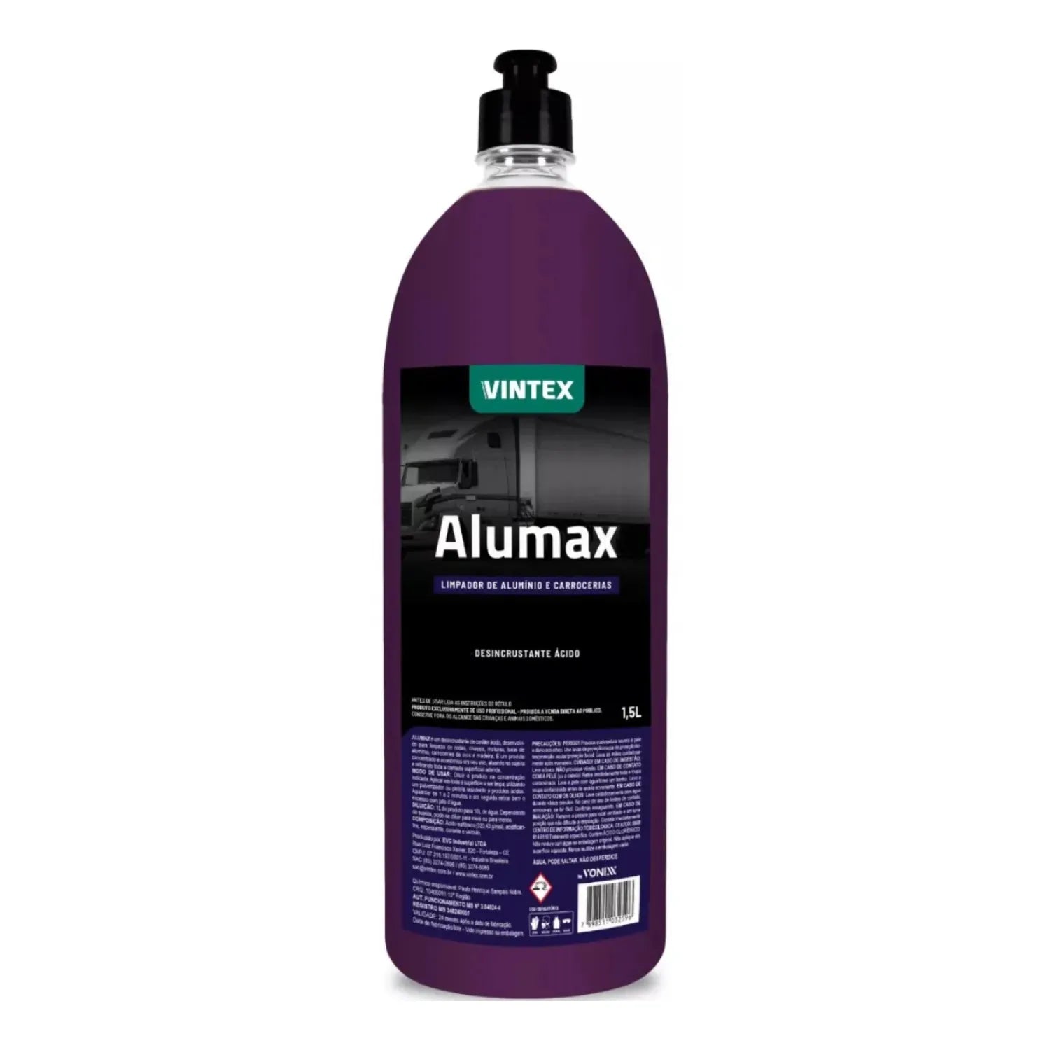 Vintex Vonixx Alumax 1.5L acid-based wheel and chassis cleaner for professional auto detailing