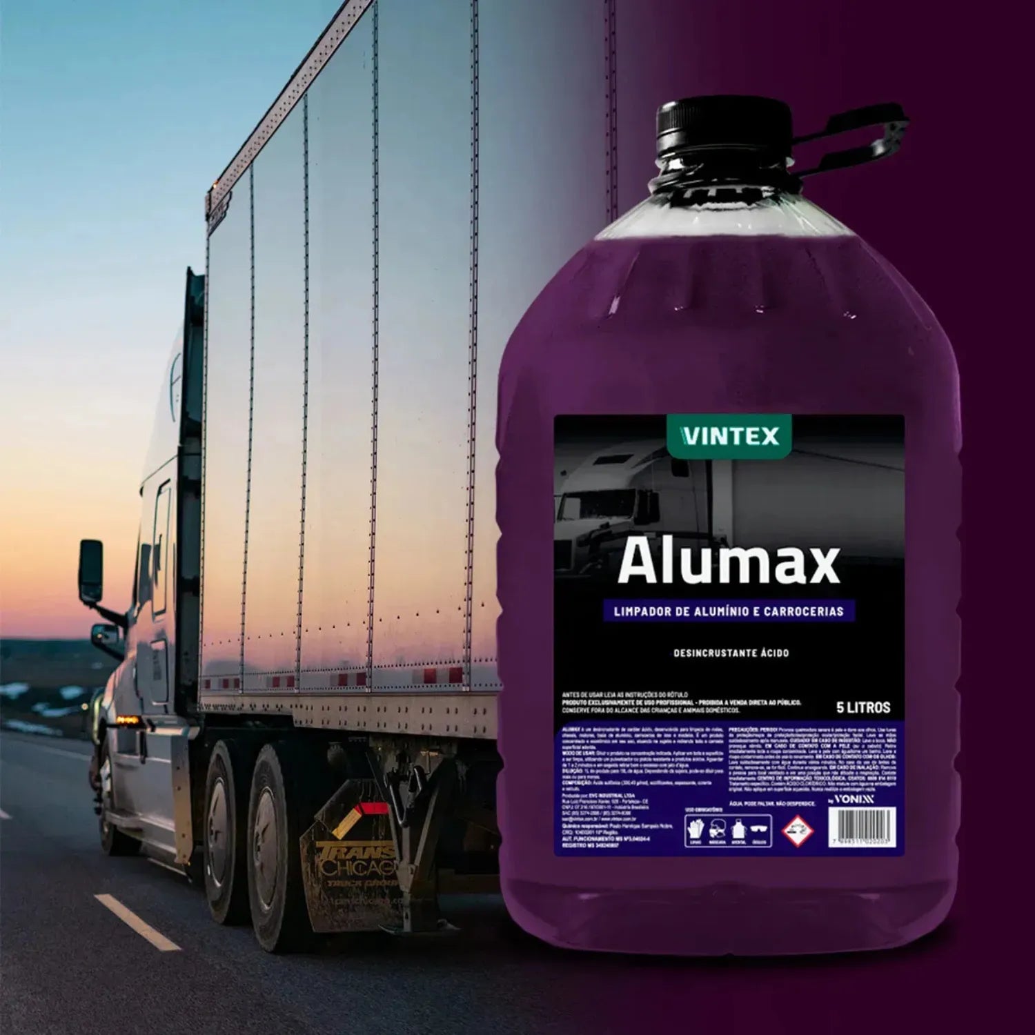 Vintex Alumax heavy-duty cleaner applied on vehicle undercarriage removing oxidation and crusted dirt