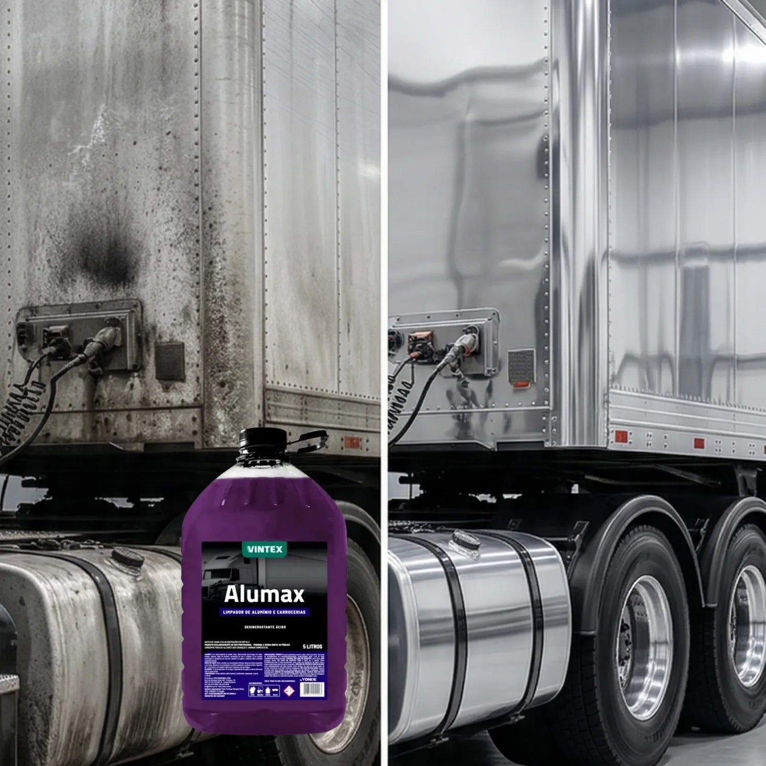 Alumax 5L concentrated descaler dissolving baked-on brake dust and rust from aluminum wheels detailing