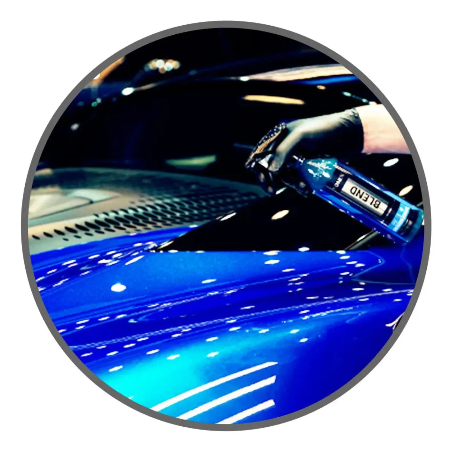 Applying Vonixx Blend Ceramic Carnauba Wax with microfiber towel for instant slick finish